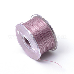 Special Coated Nylon Beading Threads for Seed Beads, Old Rose, 0.1mm, about 50yards/roll