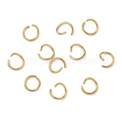 304 Stainless Steel Open Jump Rings, Round, Ion Plating(IP), Real 18K Gold Plated, 8x1mm, 18 Gauge, Inner Diameter: 6mm