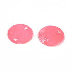 Dyed Natural Capiz Shell Disc Links Connector Charms&nbsp;SSHEL-WH0006-01A-2