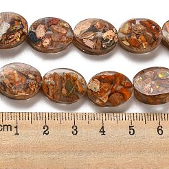 Dyed Natural Imperial Jasper with Resin Beads Strands&nbsp;G-G083-A04-01