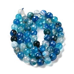 Natural Striped Agate/Banded Agate Beads Strands&nbsp;G-A246-8mm-07