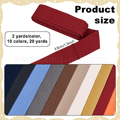 20 Yards 10 Colors Polycotton Ribbon&nbsp;OCOR-NB0002-80
