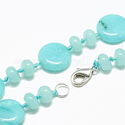 Natural White Jade Beaded Necklaces&nbsp;NJEW-S393-12