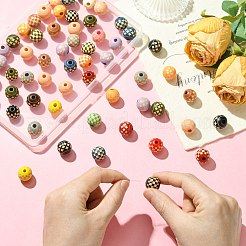 60Pcs 2 Styles Wood European Beads&nbsp;WOOD-CJ0002-57