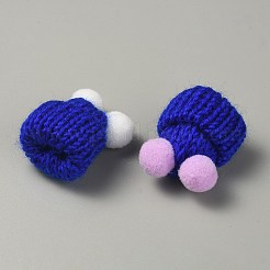 Woolen Crochet Mini Hat with Double Pom Pom Ball&nbsp;DIY-WH0032-56B