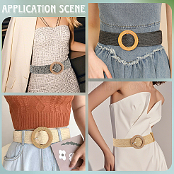 4Pcs 4 Colors Straw Woven Chain Belts with PP Plastic Ring Buckles&nbsp;AJEW-CY0001-80