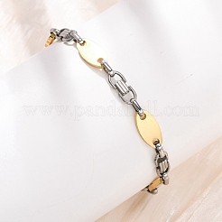 304 Stainless Steel Oval Link
Chain Bracelets for Women Men&nbsp;BJEW-F527-08A-GP
