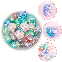50Pcs Transparent Crackle Acrylic Beads&nbsp;TACR-PA0001-09