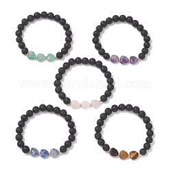 Natural Mixed Gemstone Beads Stretch Bracelets for Women&nbsp;BJEW-JB13204