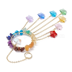 Glass Star Pendant Decorations&nbsp;HJEW-JM01246-02