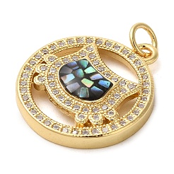 Rack Plating Brass Cubic Zirconia Pendants&nbsp;KK-K385-082G-01