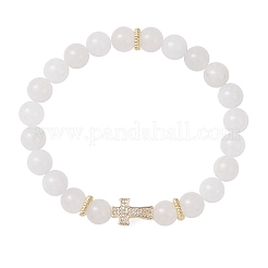 Natural Malaysia Jade Round Beads Stretch Bracelets&nbsp;BJEW-JB12257-03