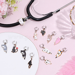 12Pcs 12 Styles Alloy Enamel Stethoscope Pendant Decorations&nbsp;HJEW-BM0001-95