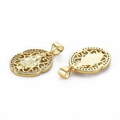 Brass Micro Pave Cubic Zirconia Pendants&nbsp;KK-Q252-073-NF