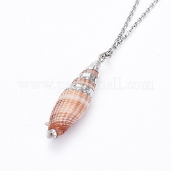 Sea Shell Pendants Necklaces&nbsp;NJEW-JN02366-M