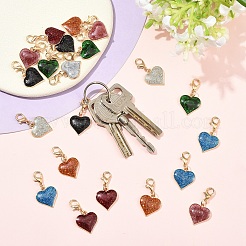 Alloy Enamel & Glitter Powder Pendant Decorations&nbsp;HJEW-YW00395