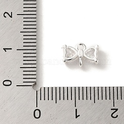 Brass Pave Clear Cubic Zirconia Bowknot Links Connector Charms&nbsp;LS-KK-K371-07S