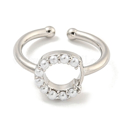 Rack Plating Brass Open Cuff Rings for Women&nbsp;RJEW-F162-01P-C