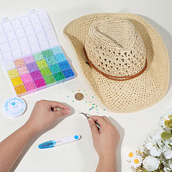 DIY Straw Cowboy Hat Making Kits&nbsp;DIY-PH0034-03
