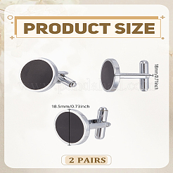 2 Pairs Iron Enamel Cufflinks for Men&nbsp;FIND-LP0009-05