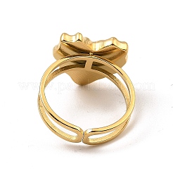 304 Stainless Steel Open Cuff Pad Ring Settings&nbsp;RJEW-Z018-39G
