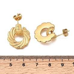 304 Stainless Steel Dangle Stud Earrings&nbsp;EJEW-Z168-02G