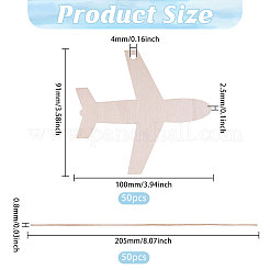 50Pcs Unfinished Wood Airplane Pendants&nbsp;WOOD-WH0029-207