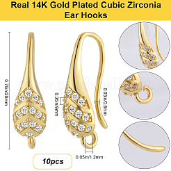 5Pairs Brass Micro Pave Cubic Zirconia Ear Hooks&nbsp;KK-BBC0014-85