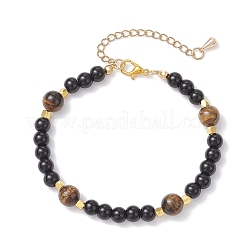 Natural Tiger Eye & Glass Pearl Beaded Bracelets for Women&nbsp;BJEW-JB12239-03