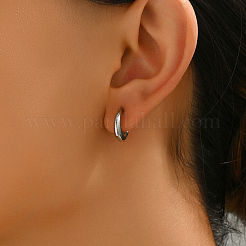 201 Stainless Steel Moon Stud Earrings&nbsp;IZ5487-2