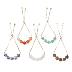 Heart Gemstone Slider Bracelets&nbsp;BJEW-JB13296