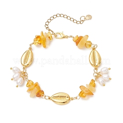 Natural Cultured Freshwater Pearl Beads Charm Bracelets&nbsp;BJEW-JB13767-02