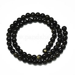 Natural Golden Sheen Obsidian Strands Beads&nbsp;LS-G-R485-09-6mm