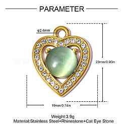 304 Stainless Steel Pendants&nbsp;STAS-OY015-4G