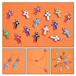 64Pcs 16 Colors CCB Plastic Enamel Pendants&nbsp;CCB-PH0001-23