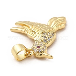 Rack Plating Brass Micro Pave Cubic Zirconia Pendants&nbsp;KK-E072-26G