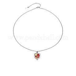Duo Tone 304 Stainless Steel Enamel Pendant Necklaces for Women&nbsp;WGF019C-02