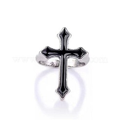 Cross Alloy Enamel Open Cuff Rings for Men&nbsp;FS-WGB4F7F-01