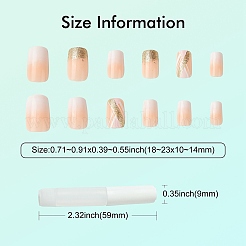 ABS Plastic Full Cover Press On False Nails&nbsp;DIY-CJC0006-15