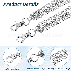 Alloy Multilayer Chain Belts for Pants&nbsp;AJEW-WH20018-131