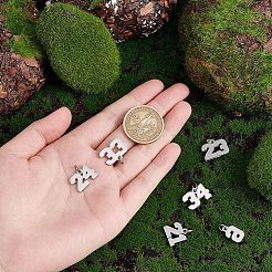 6Pcs 6 Style 316 Surgical Stainless Steel Charms&nbsp;STAS-UN0040-38P