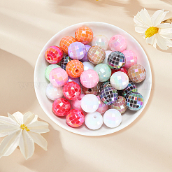 100Pcs UV Plating Opaque Acrylic Beads&nbsp;MACR-PA0001-64