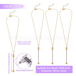 4Pcs Brass Round Ball Cable Chain Necklace Making&nbsp;NJEW-TAC0019