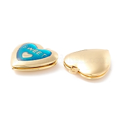 Rack Plating Brass Enamel Locket Pendants&nbsp;KK-B053-15G