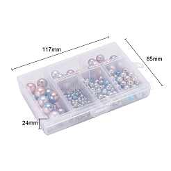 497Pcs 5 Style Rainbow ABS Plastic Imitation Pearl Beads&nbsp;OACR-YW0001-09A