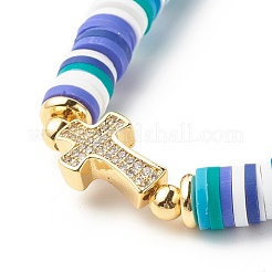 Polymer Clay Heishi Beads Stretch Bracelet for Women&nbsp;BJEW-JB07207-01