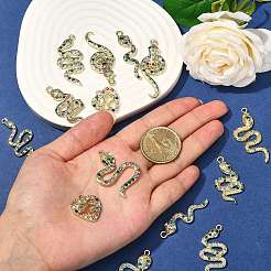 16Pcs 8 Styles Alloy Rhinestone Pendants&nbsp;ALRI-CJ0001-06