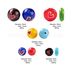 360Pcs 5 Styles Handmade Lampwork Beads&nbsp;LAMP-LS0001-03
