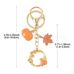 4Pcs 4 Styles Thanksgiving Day Alloy Enamel Keychains&nbsp;KEYC-FS00042-05