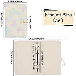 Cloth 6-Ring Loose Leaf Zipper Book Covers&nbsp;AJEW-WH20042-08B